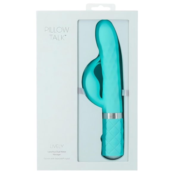 Pillow Talk Lively - oppladbar klitorisvibrator med arm (turkis)