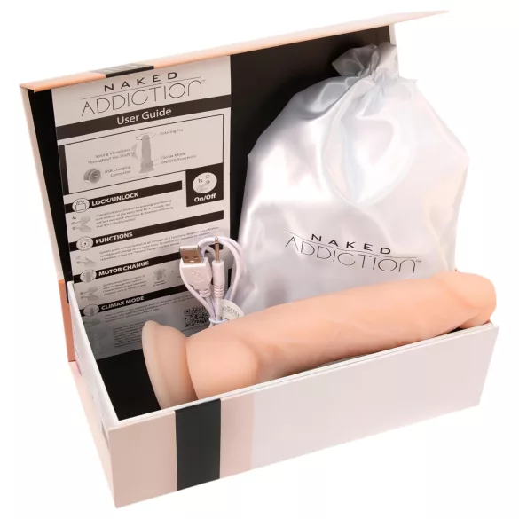 Naked Addiction Roterende 8 - vibrerende nytelse (20cm) - naturtro
