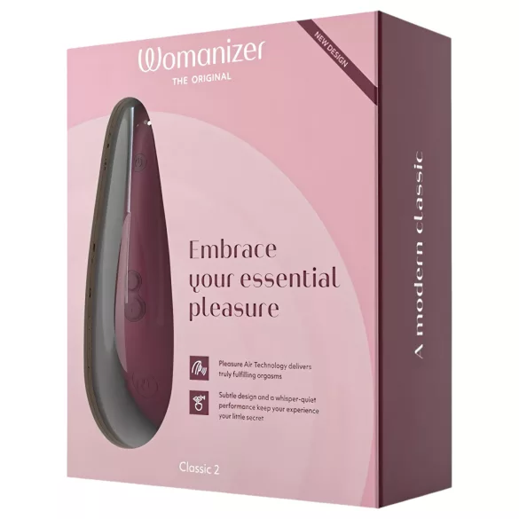 Womanizer Classic 2 - oppladbar klitorisstimulator med luftvibrasjoner (rød)