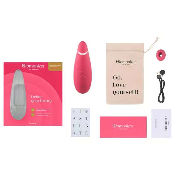 Womanizer Premium 2 - luftbølgestimulator for klitoris (rosa)