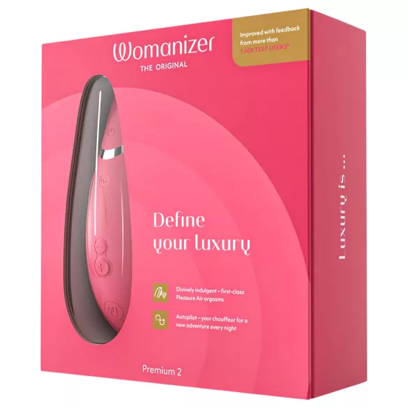 Womanizer Premium 2 - luftbølgestimulator for klitoris (rosa)