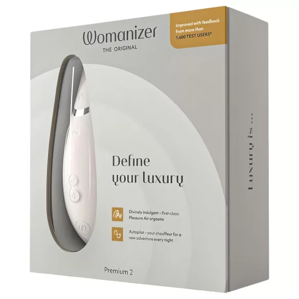 Womanizer Premium 2 - luftbølgestimulator for kvinner (hvit)