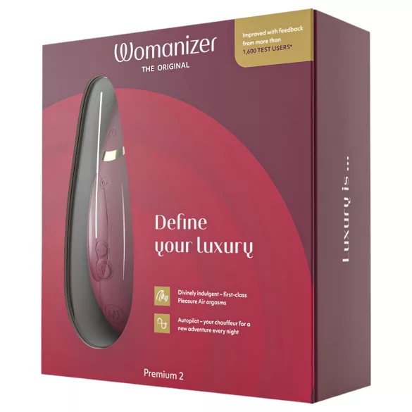 Womanizer Premium 2 - lufttrykk klitorisstimulator (rød)