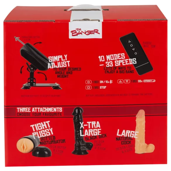 Banger Sexmaskin - Nytelsesmaskin med 2 dildoer og 1 kunstig vagina