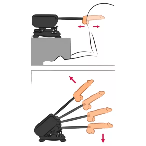 Banger Sexmaskin - Nytelsesmaskin med 2 dildoer og 1 kunstig vagina