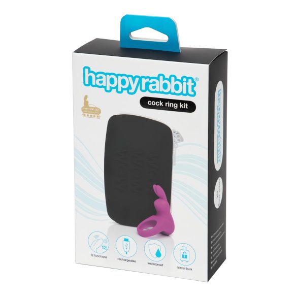 Happyrabbit Cock Kit - vibrerende penisring med oppbevaring (lilla)