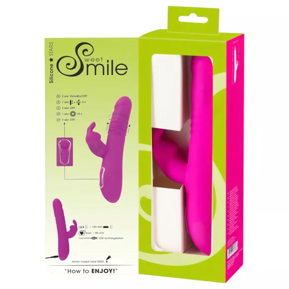 SMILE Rabbit - rosa vibrator med klitorisstimulator