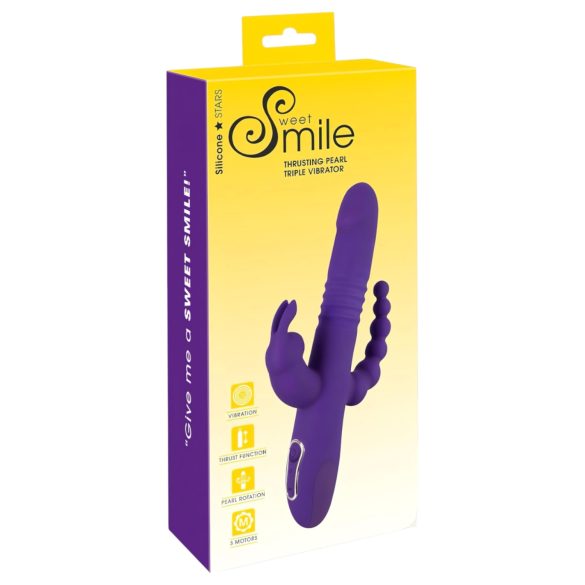 SMILE Triple - oppladbar, trippelarmet, roterende-vibrerende vibrator (lilla)