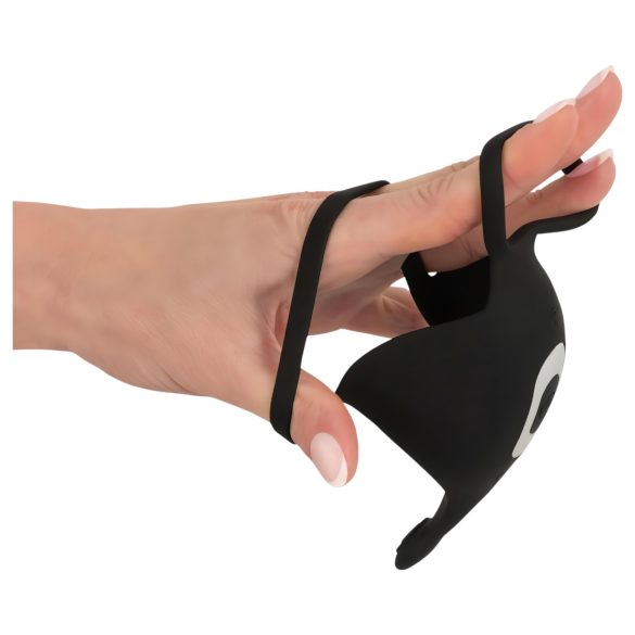 Rebel - oppladbar penis- og testikkelvibrator (svart)