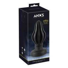 ANOS - ribbet myk analplug - 7cm (svart)