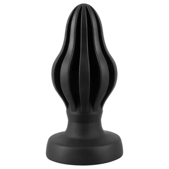 ANOS - riflet myk buttplug - 7 cm (svart)