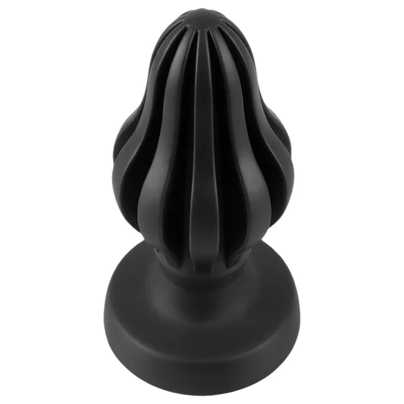 ANOS - riflet myk buttplug - 7 cm (svart)