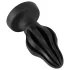 ANOS - riflet myk buttplug - 7 cm (svart)