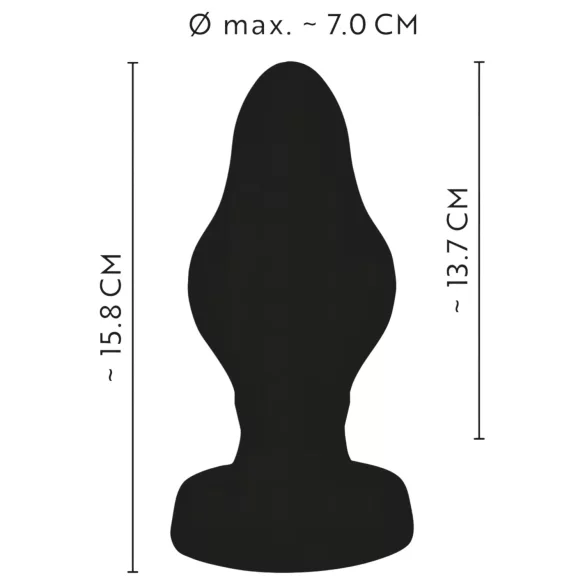 ANOS - riflet myk buttplug - 7 cm (svart)