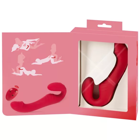 You2Toys Strapless - trådløs, festbar vibrator (rød)