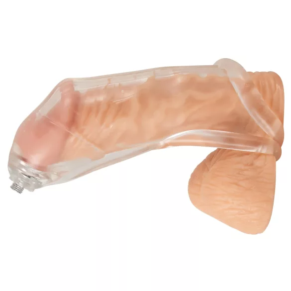 You2Toys Piss Play Sleeve - Penisforlenger med dreneringsrør (gjennomsiktig)