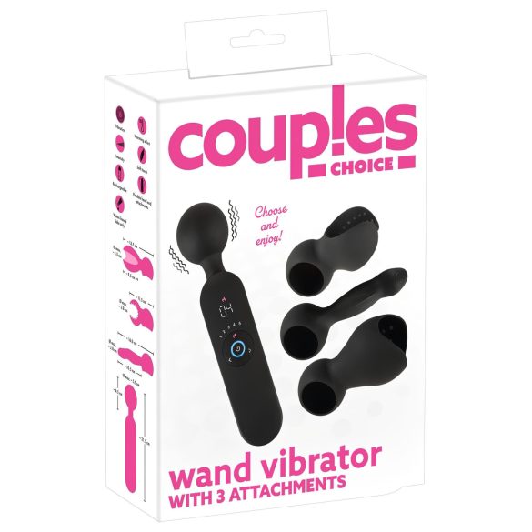 Couples Choice - oppladbar varmende massasjevibrator (svart)