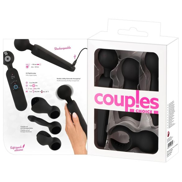 Couples Choice - oppladbar varmende massasjevibrator (svart)