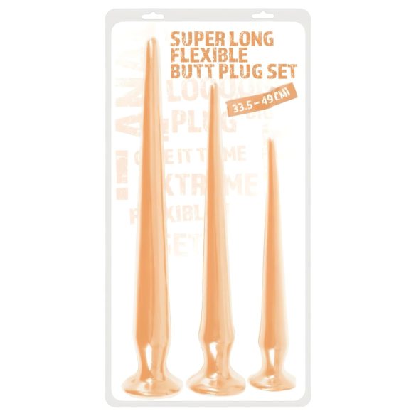 You2Toys - ekstra lang pluggdildo sett (3 deler) - naturlig