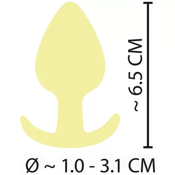 Cuties Mini-Buttplug - silikon analplugg (gul, 3,1 cm)