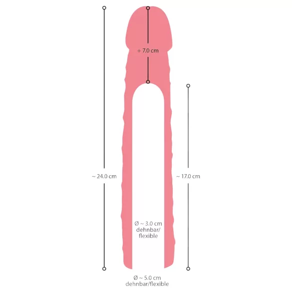 Nature Skin - forlengende penisshylse (24 cm)