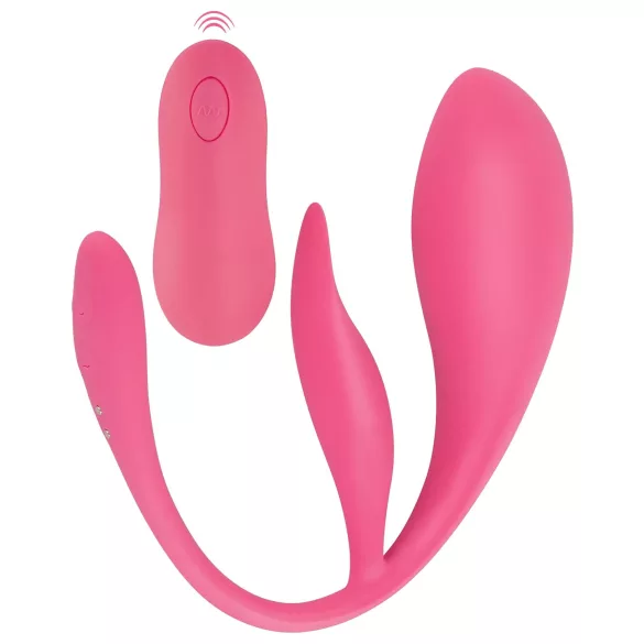 SMILE - bærbart, oppladbart vibrerende radiostyrt egg (rosa)