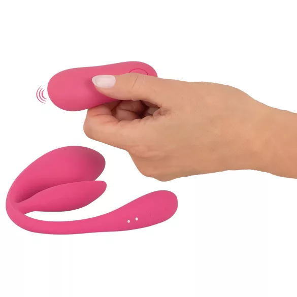 SMILE - bærbart, oppladbart vibrerende radiostyrt egg (rosa)