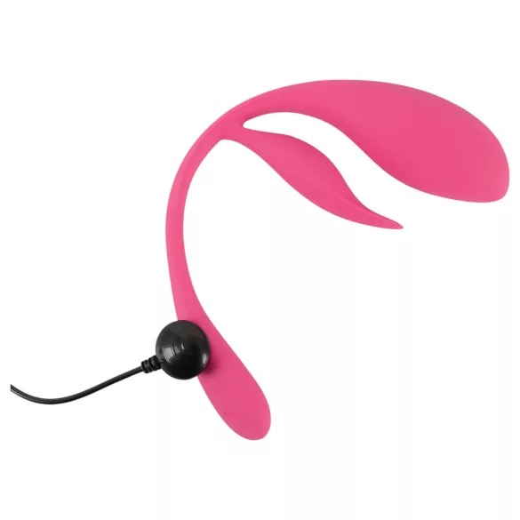 SMILE - bærbart, oppladbart vibrerende radiostyrt egg (rosa)