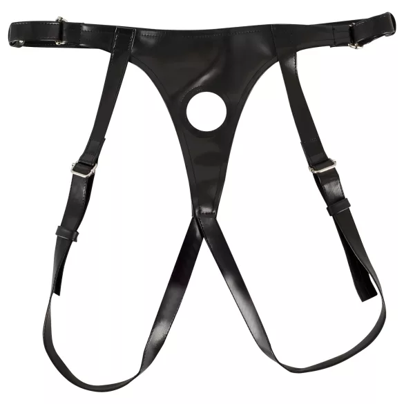 SMILE - dobbelt strap-on m/underkant (lilla-svart)
