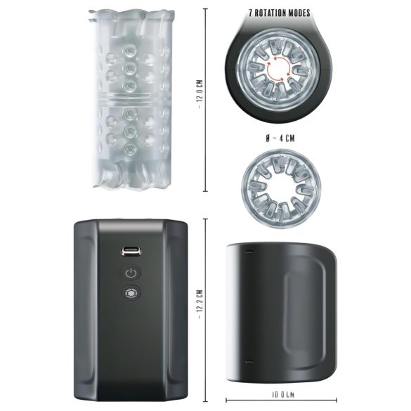 Rebel - vanntett roterende masturbator (svart)