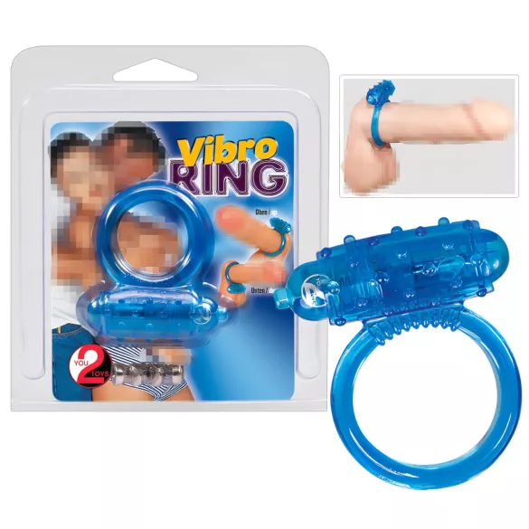 You2Toys - silikon vibrasjonsring for penis (blå)