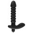 Svart Fløyel riflet vibrator - medium (svart)