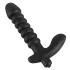 Svart Fløyel riflet vibrator - medium (svart)