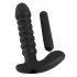 Svart Fløyel riflet vibrator - medium (svart)