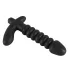 Svart Fløyel riflet vibrator - medium (svart)
