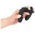 Svart Fløyel riflet vibrator - medium (svart)