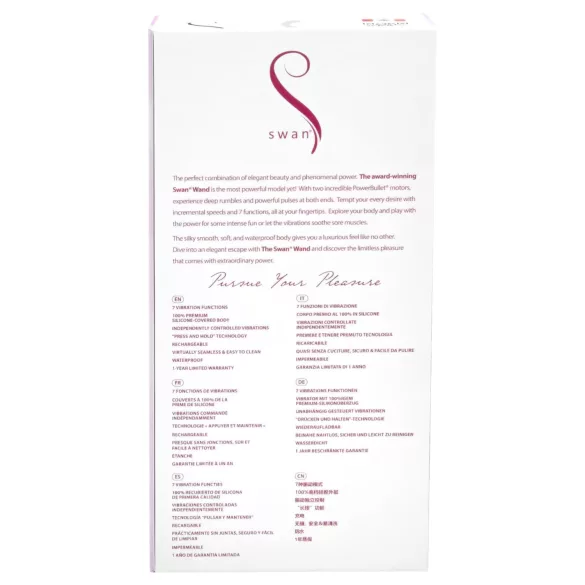 The Swan Wand - oppladbar massasjestav (rosa)