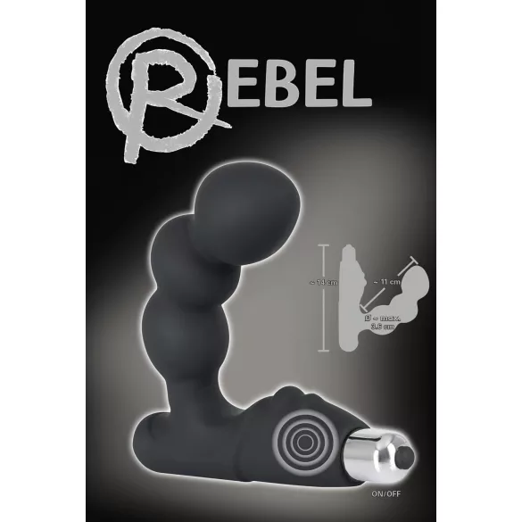 Rebel - kuleformet prostata-vibrator (svart)