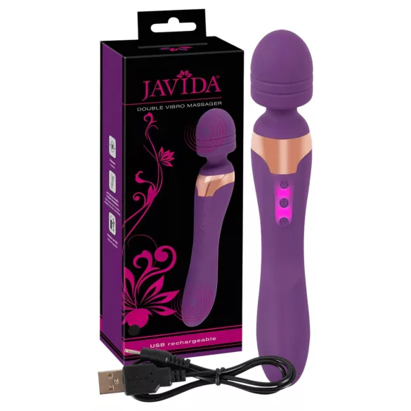Javida Double - massasjevibrator (lilla)