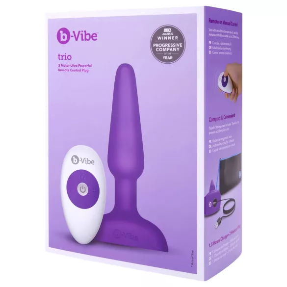b-Vibe trio - Kraftfull analvibrator med 3 motorer (lilla)