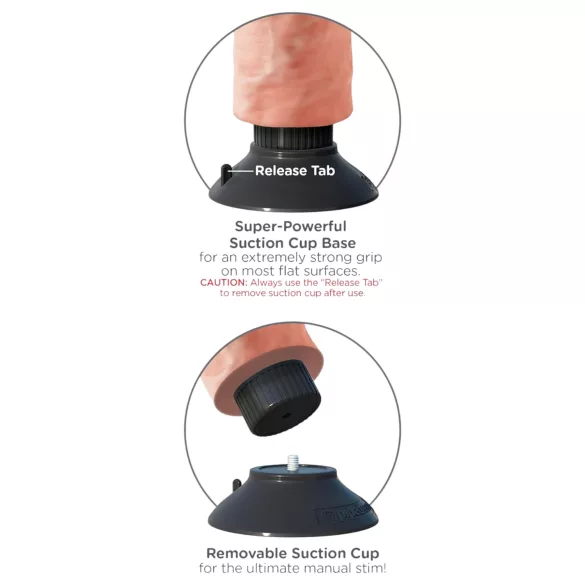 King Cock 7 sugekoppvibrator (18 cm) - naturtro