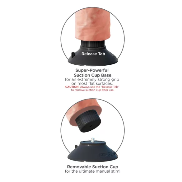 King Cock 10 sugekoppvibrator (25 cm) - naturtro