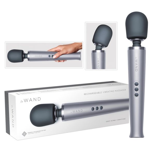 le Wand - eksklusiv oppladbar massasjevibrator (sølv)