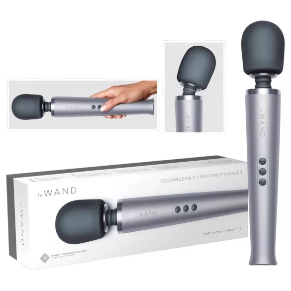 le Wand - eksklusiv oppladbar massasjevibrator (sølv)