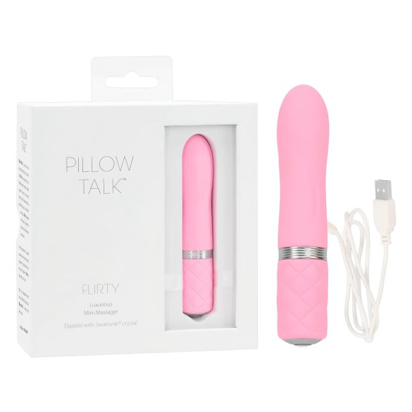Pillow Talk Flirty - oppladbar rosa stavvibrator