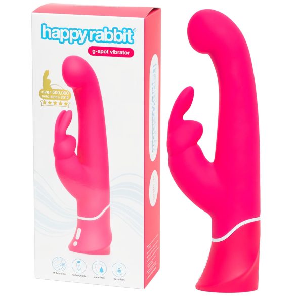 Happyrabbit G-punktvibrator – vanntett, med klitorisbue (rosa)