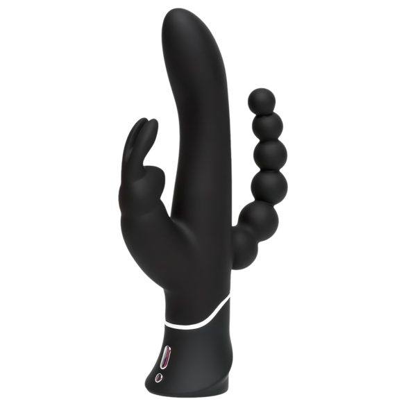 Happyrabbit Triple - oppladbar klitoris- og analvibrator (sort)