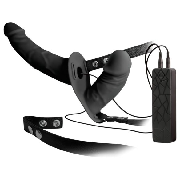 Double Thruster - festbar svart dobbeltvibrator
