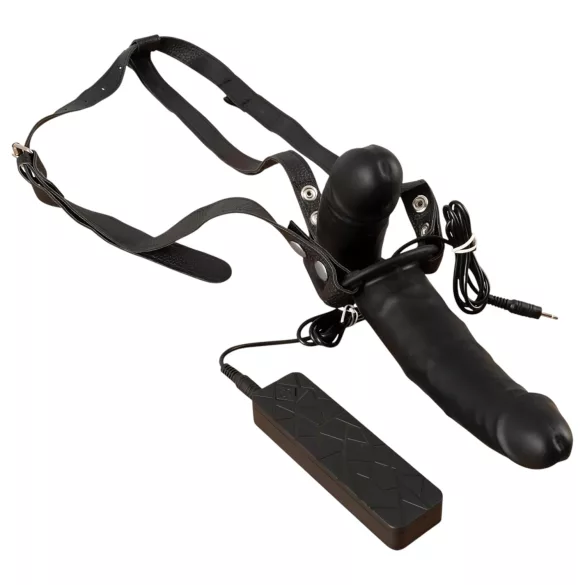 Double Thruster - festbar svart dobbeltvibrator