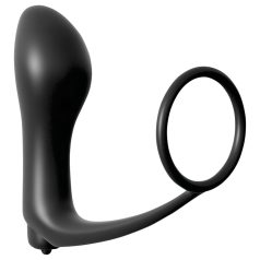 Analfantasy - fingeranalen vibrator med penisring (svart)